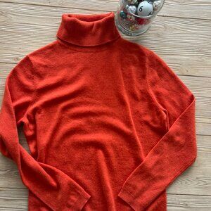 Pure Collection 100% Cashmere Turtleneck – Persimmon, Size US 6 (UK 12 / EU 38)